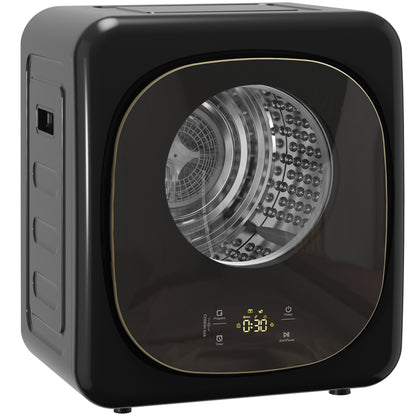 Compact Dryer Machine with 5 Modes, 4kg Small Tumble Dryer, Black