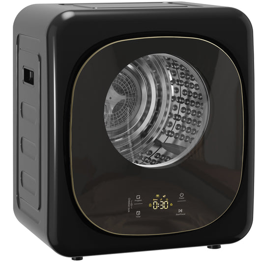 Compact Dryer Machine with 5 Modes, 4kg Small Tumble Dryer, Black