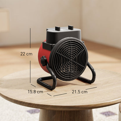 Portable Ceramic Electric Heater, 1500W Fan Space Heater, Red