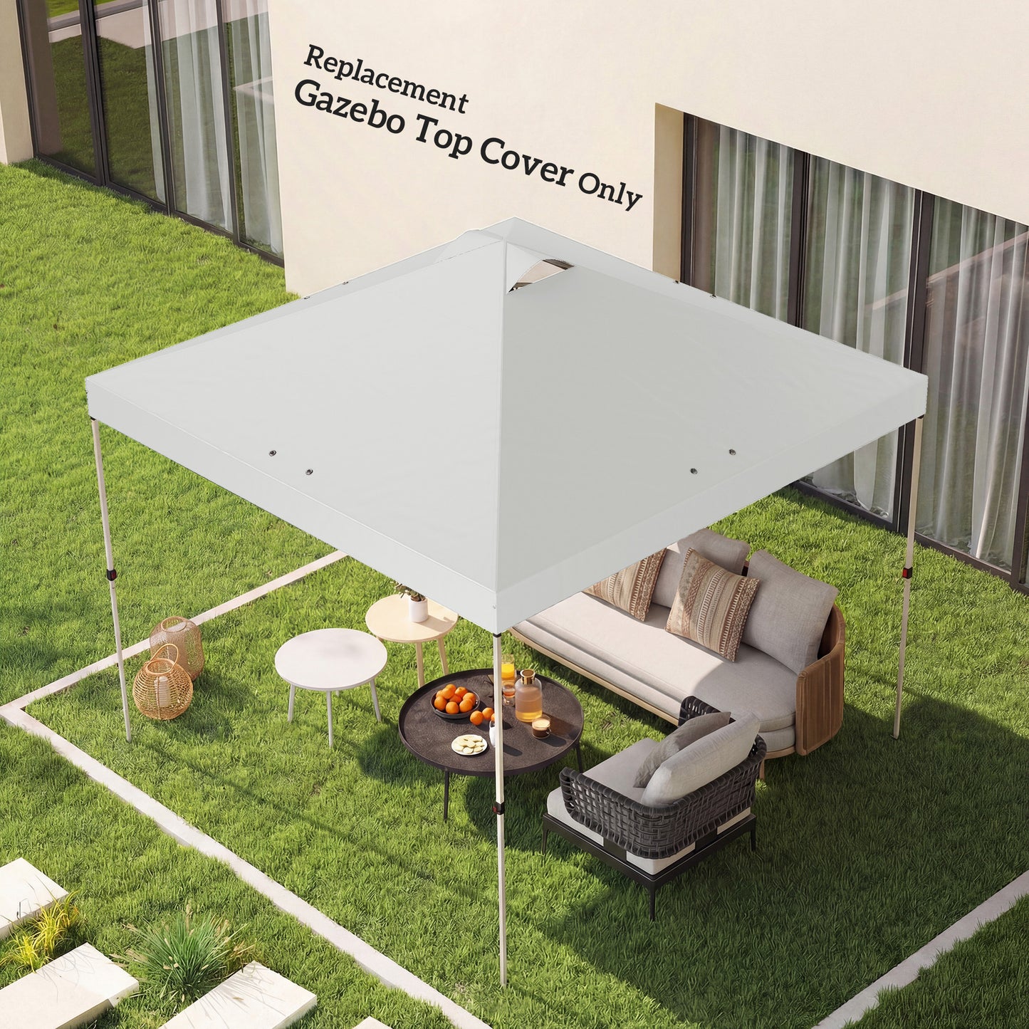 Gazebo Roof Replacement UV50+ Waterproof 3x3(m) White