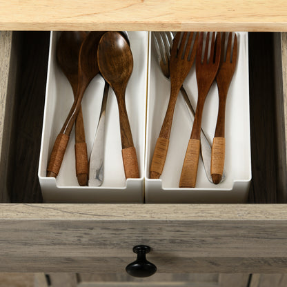 Sideboard Buffet Cabinet with Storage Cabinets and Drawers Grey