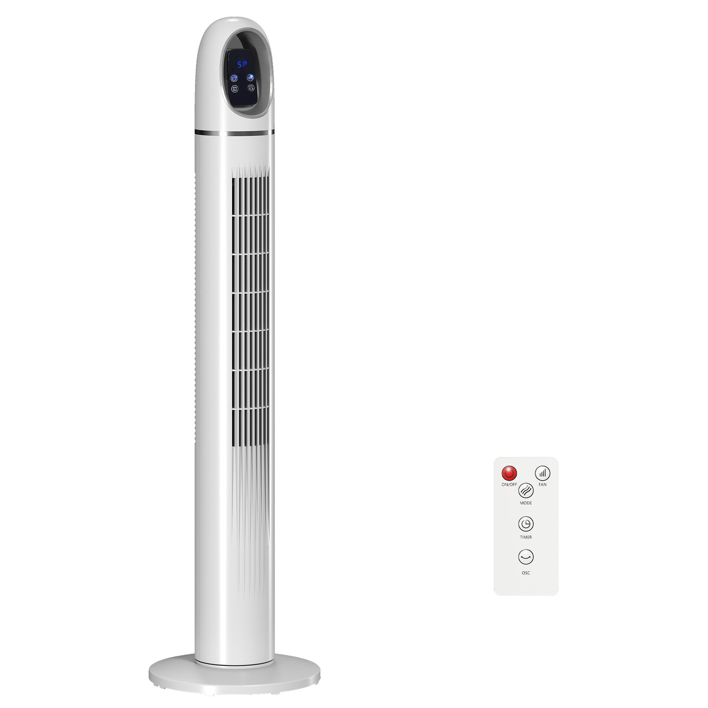 Tower Fan for Bedroom, Standing Floor Fan with 70° Oscillating, White