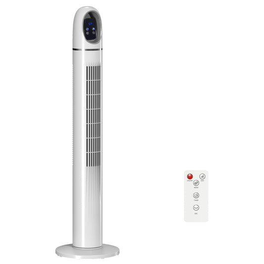 Tower Fan for Bedroom, Standing Floor Fan with 70° Oscillating, White