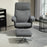 Recliner Chair with Footstool, Upholstered Velvet Fabric Armchair with Adjustable Back, Solid Wood Frame for Living Room, Charcoal Grey