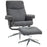 Recliner Chair with Footstool, Upholstered Velvet Fabric Armchair with Adjustable Back, Solid Wood Frame for Living Room, Charcoal Grey