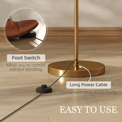 LED Floor Lamp, Stepless Dimmable Reading Standing Lamp with Magnetic Remote Control and 11 Colours Temperature & 11 Brightness Levels, 60 Min Timer for Living Room, Bedroom, Office, Gold Tone