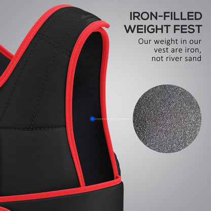 20KGS Adjustable Weight Vest Running Gym Training Weight Loss, Red