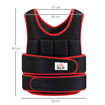 20KGS Adjustable Weight Vest Running Gym Training Weight Loss, Red