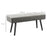 End of Bed Bench with X-Shape Design and Steel Legs, Upholstered Hallway Bench for Bedroom, Grey