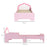 ZONEKIZ Toddler Bed Frame, Princess Bed for Kids, Cloud Design, 143 x 74 x 55 cm, Pink