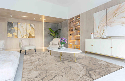 Elysium Abstract Rug With Velvet Feel Stylish Metallic Sheen Astral Design