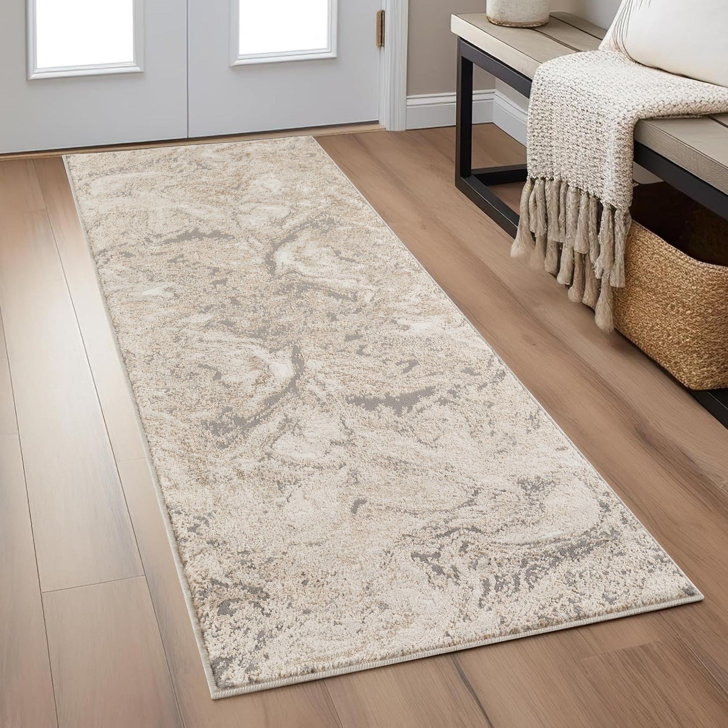 Elysium Abstract Rug With Velvet Feel Stylish Metallic Sheen Astral Design