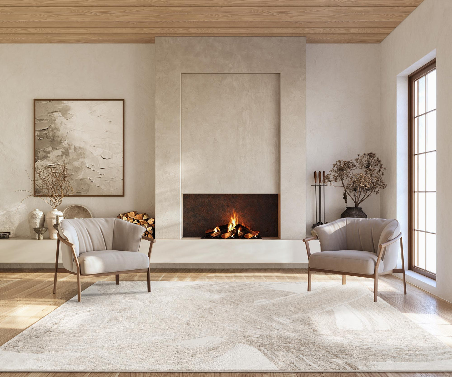 Elysium Abstract Rug With Velvet Feel Stylish Metallic Sheen Expression Design