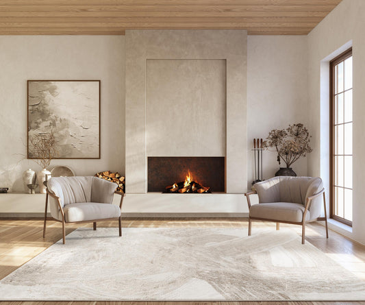 Elysium Abstract Rug With Velvet Feel Stylish Metallic Sheen Expression Design