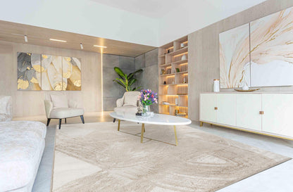 Elysium Abstract Rug With Velvet Feel Stylish Metallic Sheen Expression Design