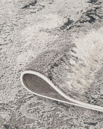 Elysium Abstract Rug With Velvet Feel Stylish Metallic Sheen Mist Design