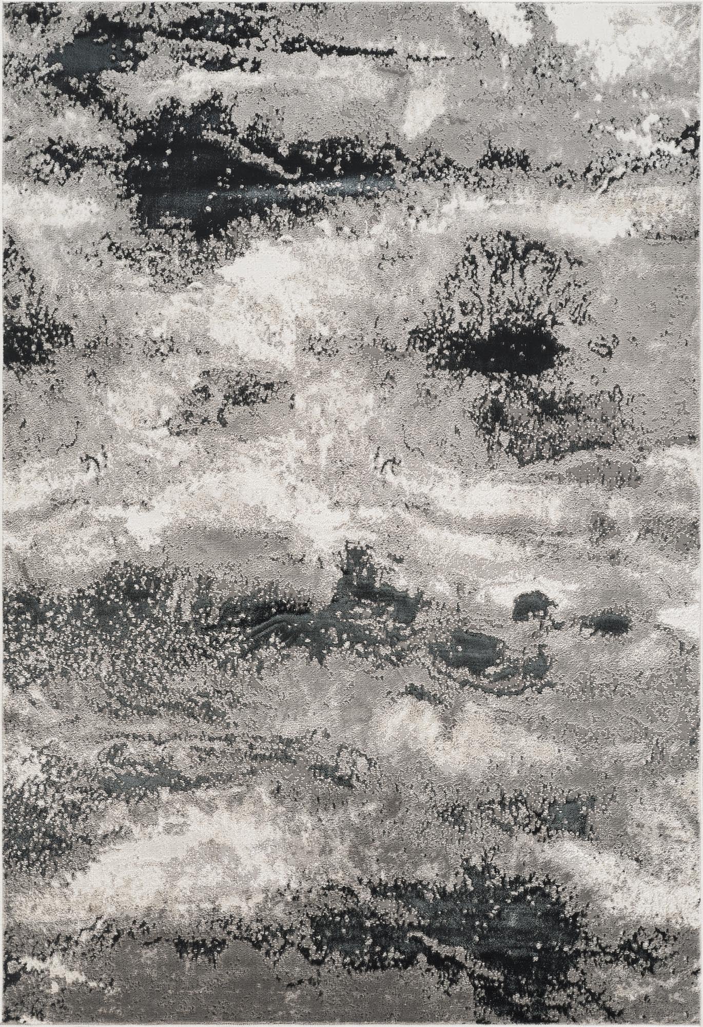 Elysium Abstract Rug With Velvet Feel Stylish Metallic Sheen Mist Design
