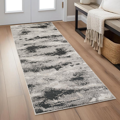 Elysium Abstract Rug With Velvet Feel Stylish Metallic Sheen Mist Design