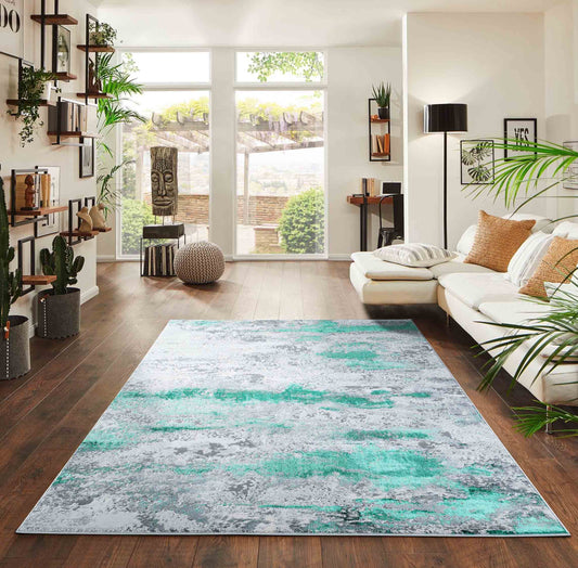 Emperor Onyx Modern Abstract Area Rug – Stylish Sprayed Design for Elegant Interiors - 6 Colours Available