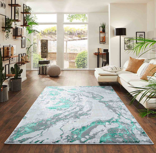 Emperor Picasso Modern Abstract Area Rug – Waterflow-Inspired Design for Trendy Home Décor - 6 Colours Available