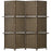 4-Panel Room Dividers with Shelves, Wave Fibre Freestanding Folding Privacy Screen Panels, Partition Wall Divider for Indoor Bedroom Brown