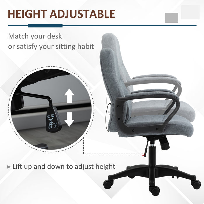 Office Chair with Massager Lumbar High Back Ergonomic Support Office 360¬¨‚àû Swivel Chairs Adjustable Height Backrest Grey