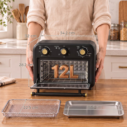 Air Fryer Oven, Convection Oven, 12 L, Black