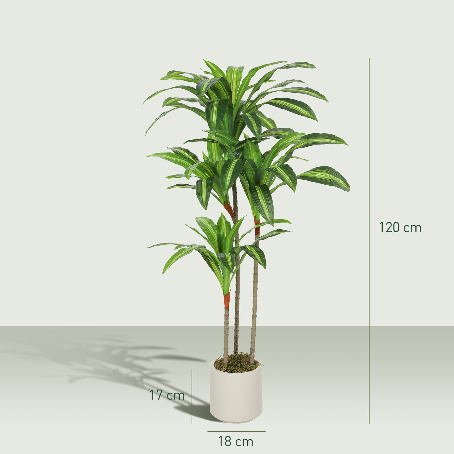 120cm Artificial Dracaena Tree with Bendable Trunks for Home Decor
