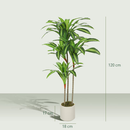 120cm Artificial Dracaena Tree with Bendable Trunks for Home Decor