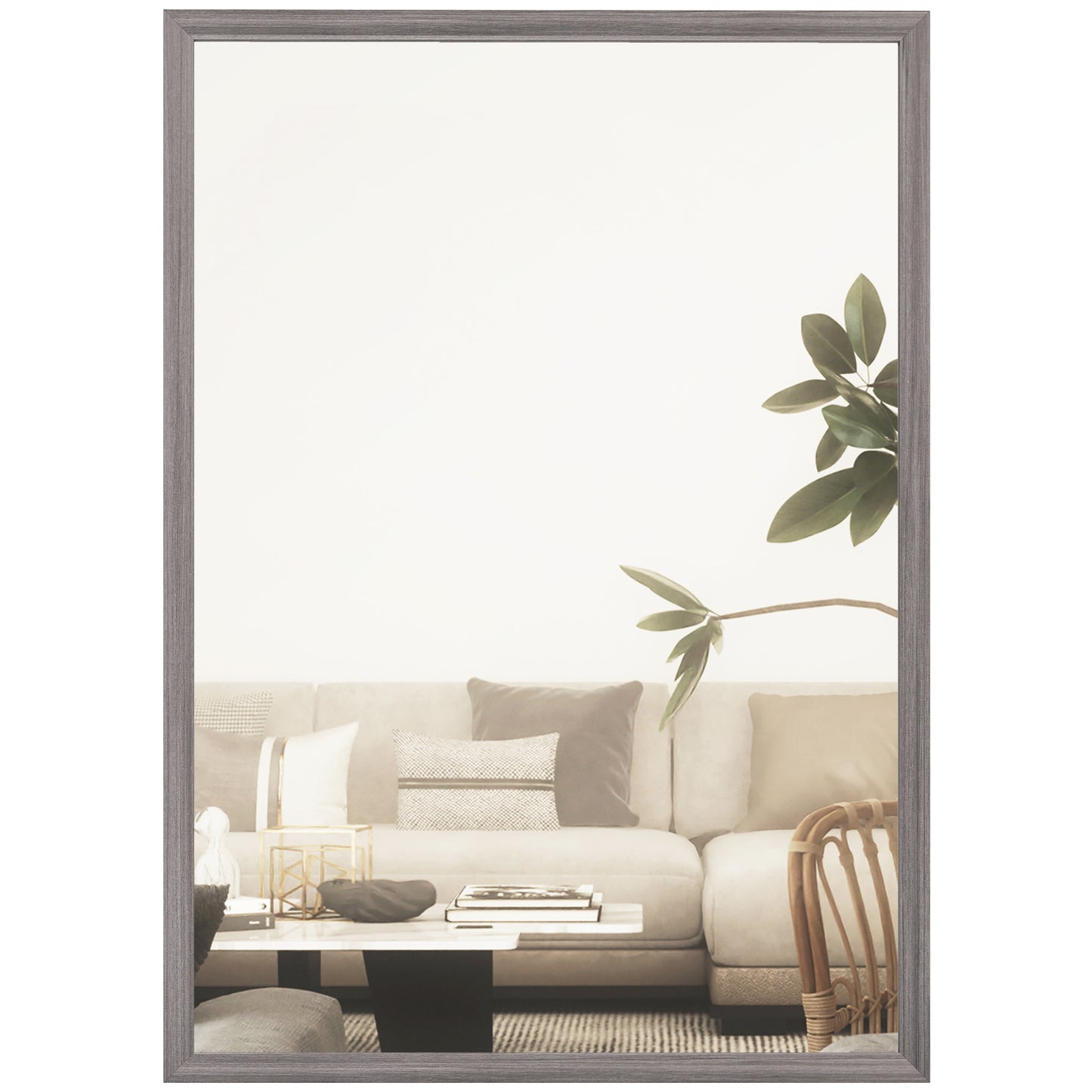 50 x 70 cm Wall Bathroom Mirror, Vanity Mirror, Grey