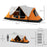 Camping Tent for 6-8 Man with 2000mm Waterproof Rainfly and Carry Bag for Fishing Hiking Festival, Orange