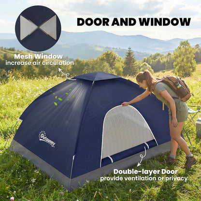 2 Person Camping Tent, Dome Tent with Storage Pocket, Navy Blue