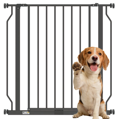 Dog Gate Wide Stair Gate w/ Door Pressure Fit, 75-85W cm, Black