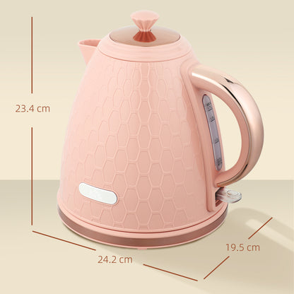 Electric Kettle, Fast Boil, 1.7L, 3kW, Auto Shut-off, Light Pink