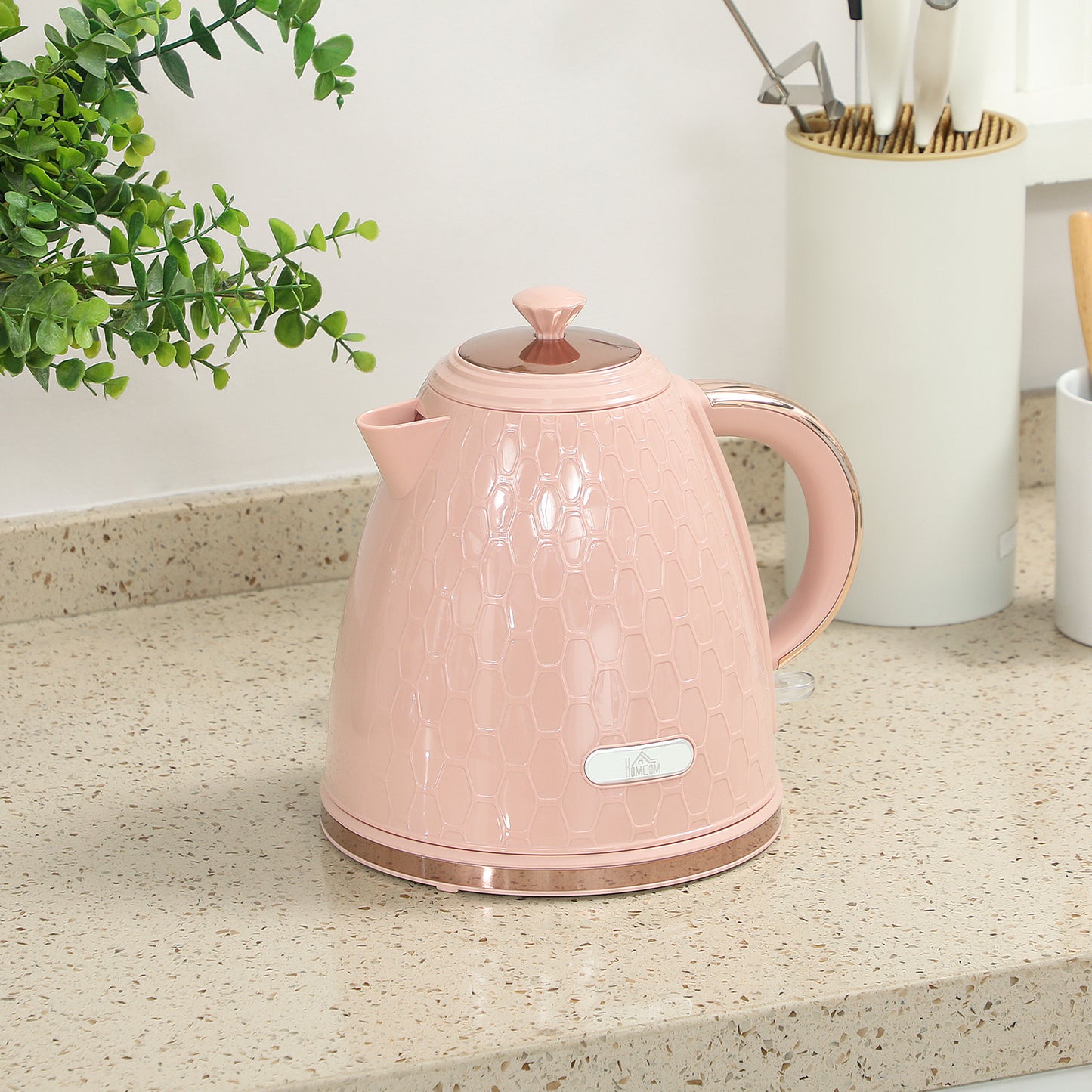 Electric Kettle, Fast Boil, 1.7L, 3kW, Auto Shut-off, Light Pink