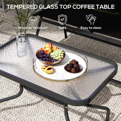 Patio Furniture Set, Garden Set w/ Table, Foldable Chairs, a Loveseat