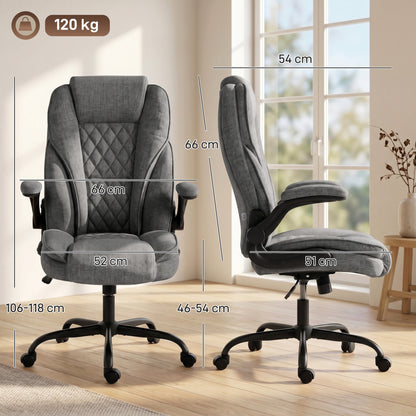 Office Chair, Computer Desk Chair with Flip-up Armrest, Grey