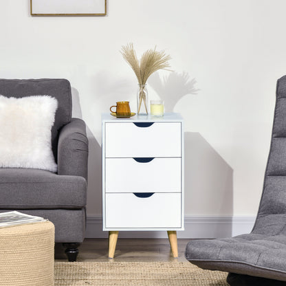 Chest of Drawers, 3 Drawer Unit Storage Chest Bedroom, Cream White