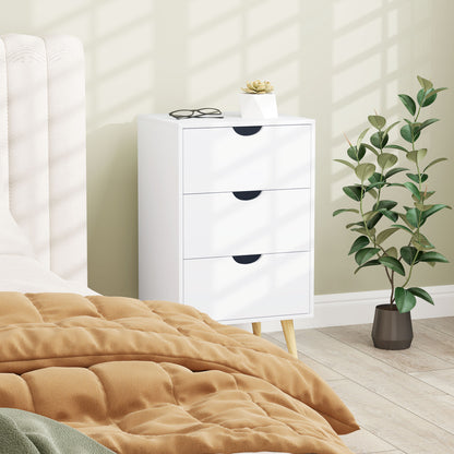 Chest of Drawers, 3 Drawer Unit Storage Chest Bedroom, Cream White