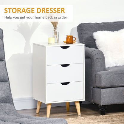 Chest of Drawers, 3 Drawer Unit Storage Chest Bedroom, Cream White