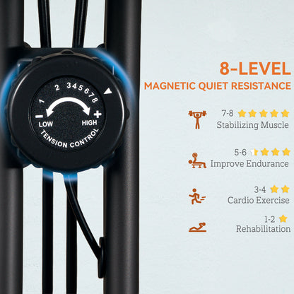 Folding Exercise Bike with Arm Bands and Hand Pulse Sensor, Orange