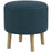 Round Ottoman Stool with Storage, Linen Fabric Upholstered Foot Stool with Padded Seat, Hidden Space and Wood Legs