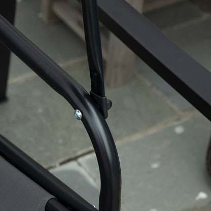 2 Seater Garden Swing Chair Outdoor Hammock Bench with Steel Frame Adjustable Tilting Canopy for Patio, Grey