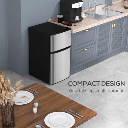 88L Small Fridge Freezer with 5-Setting Thermostat, Inner Light