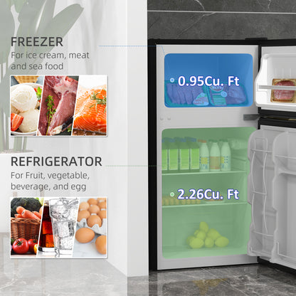 88L Small Fridge Freezer with 5-Setting Thermostat, Inner Light