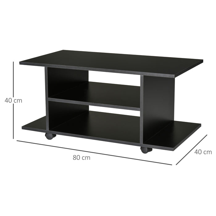 TV Stand W/ Shelves -Black