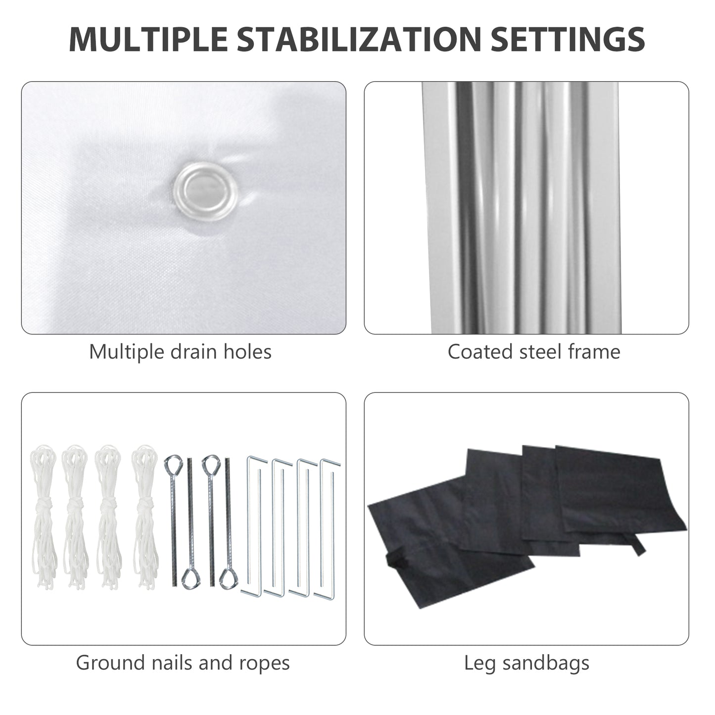 3x3 M Pop Up Gazebo Party Tent, 2 Sidewalls, Weight Bags Light Grey