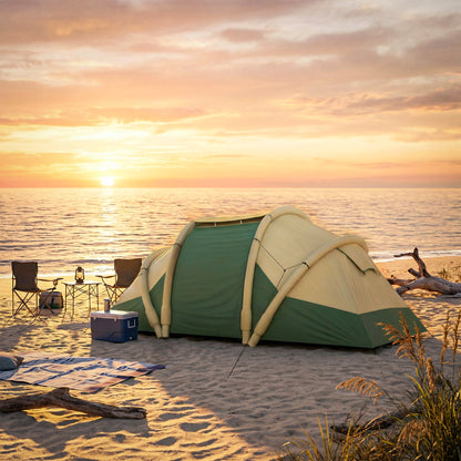 Inflatable Tent 3000mm Waterproof for 4 Person, Green