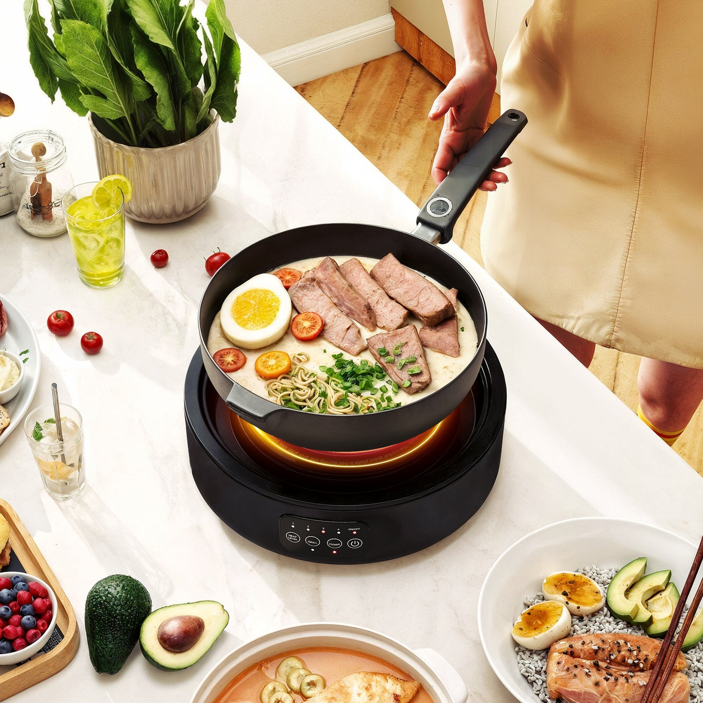 Set of 2 Artificial Plant Topiary Balls, Faux Plants, Pink