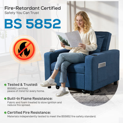 3-in-1 Sofa Bed, Convertible Sleeper Chair with Adjustable Backrest